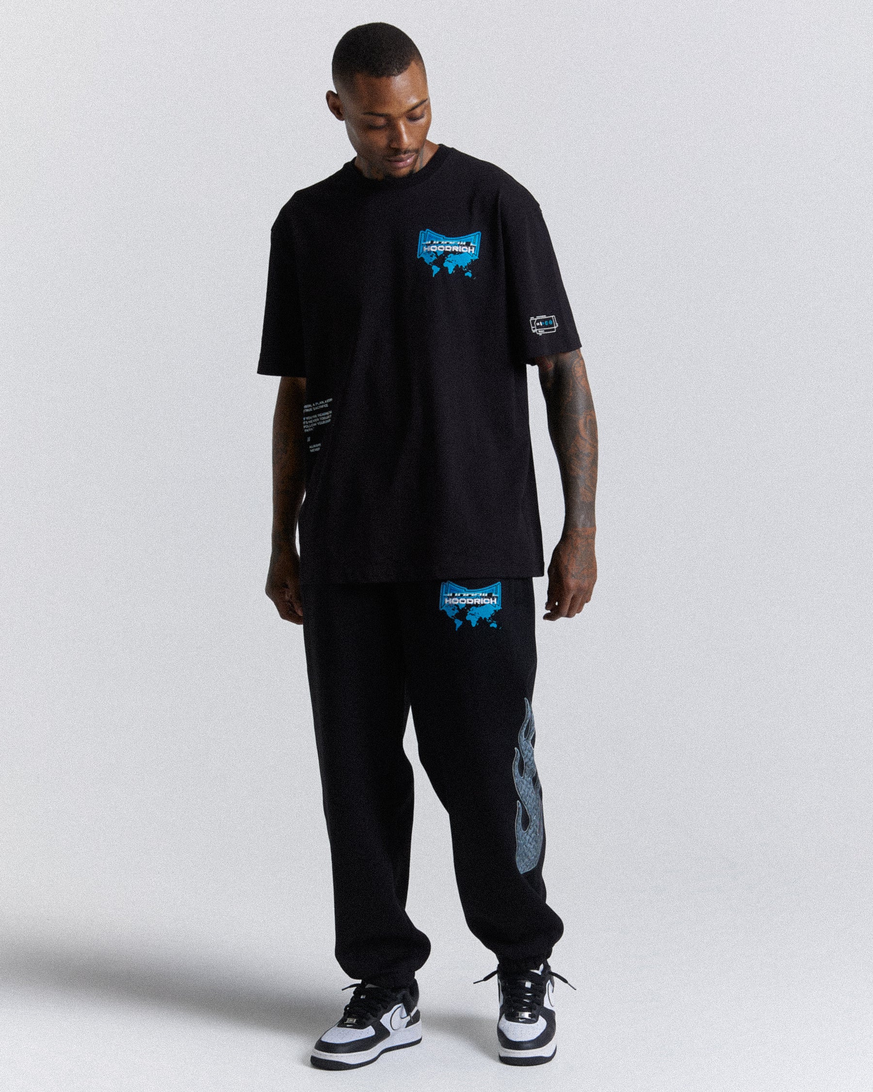 Worldwide Oversized T-Shirt  - Black/White/Blue