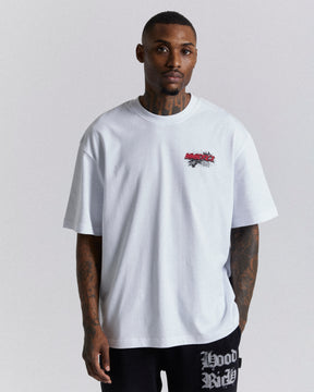 Racing Oversized T-Shirt - White/Black/Red