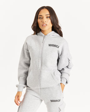 OG Luna Full Zip Hoodie - Heather Grey/Black