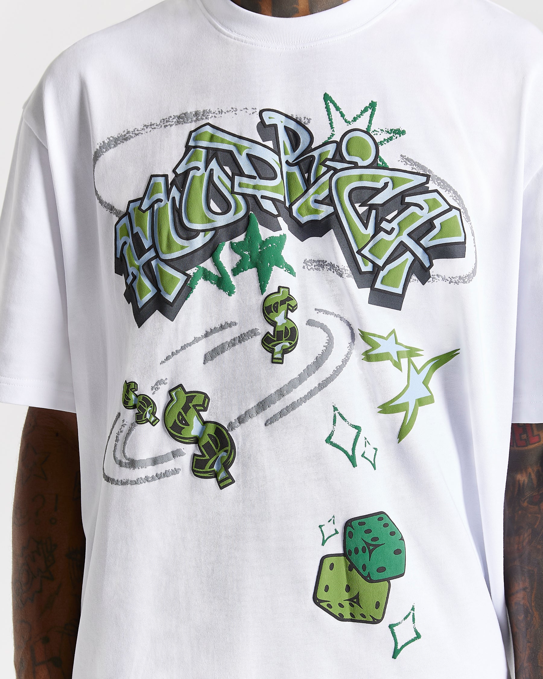 Ice Gold Oversized T-Shirt - White/Green