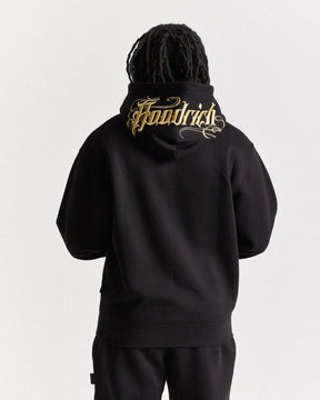 Script Oversized Hoodie - Black/Gold