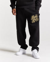 Script Oversized Jogger - Black/Gold