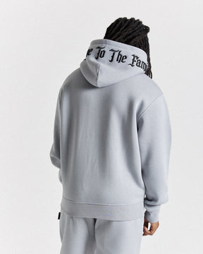 Dark Oversized Hoodie - Grey/Black/Red