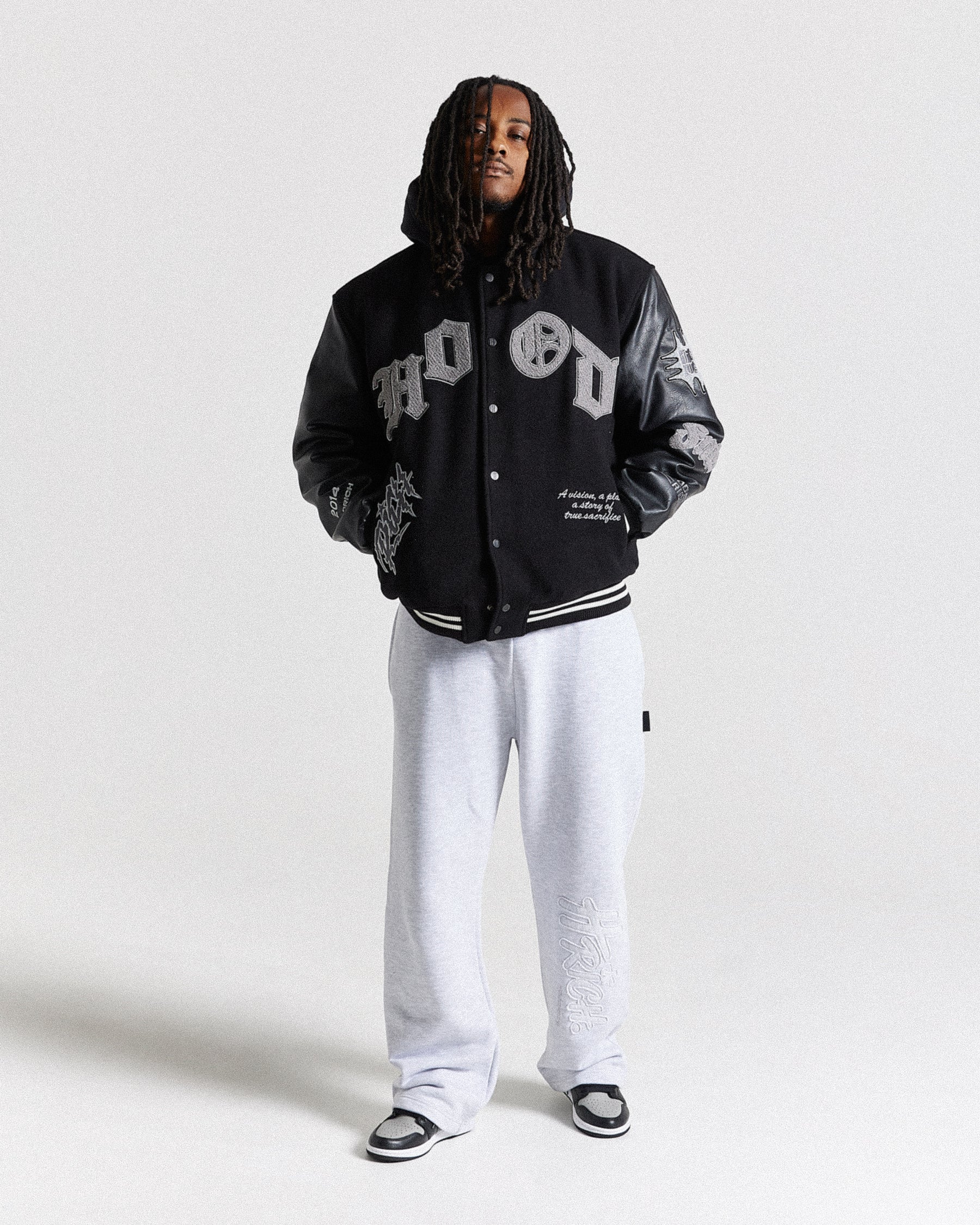 Vertigo Varsity Jacket - Black/Grey