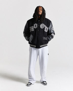 Vertigo Varsity Jacket - Black/Grey