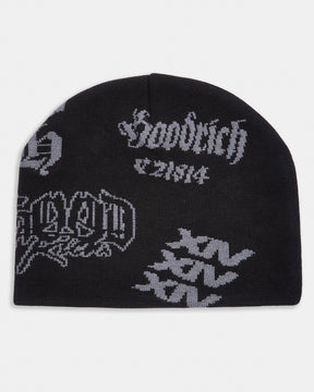 Skull Beanie - Black/Grey