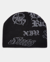 Skull Beanie - Black/Grey
