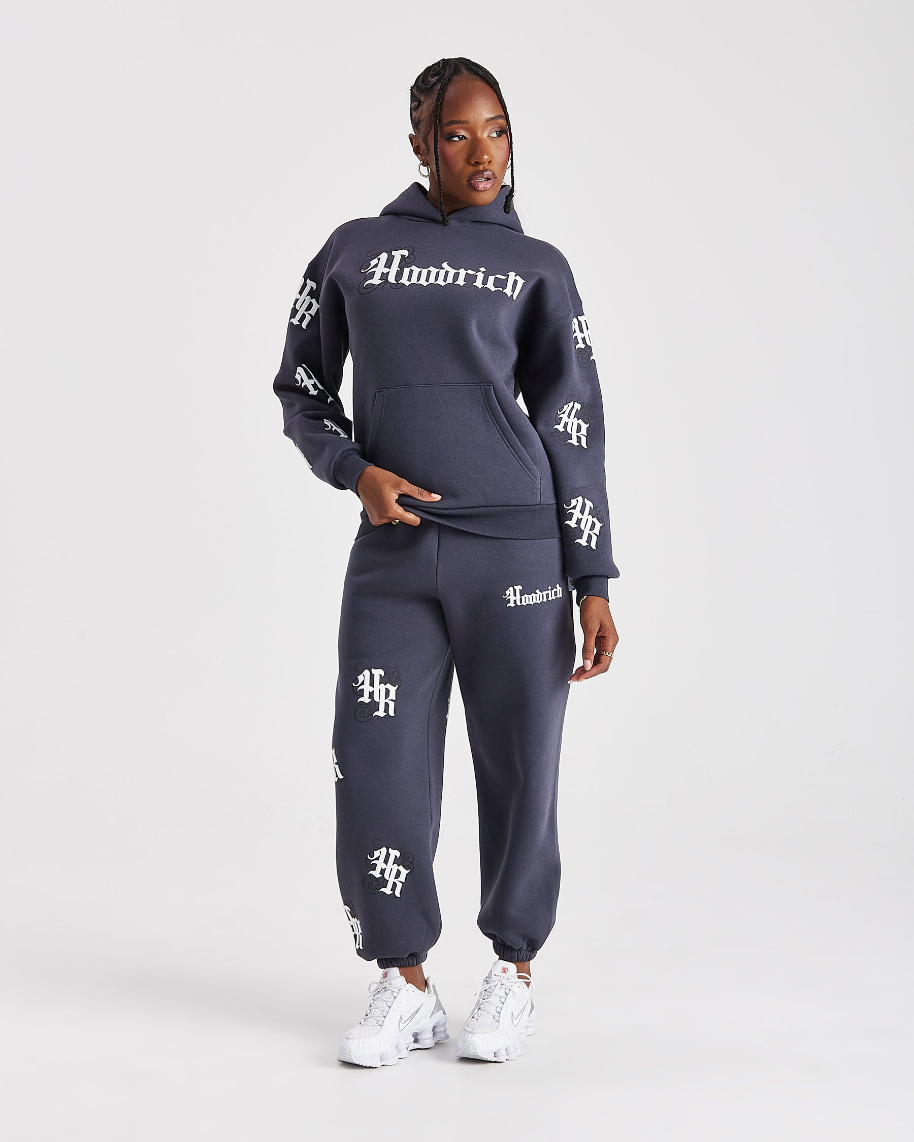 Onyx Oversized Hoodie - Grey/White