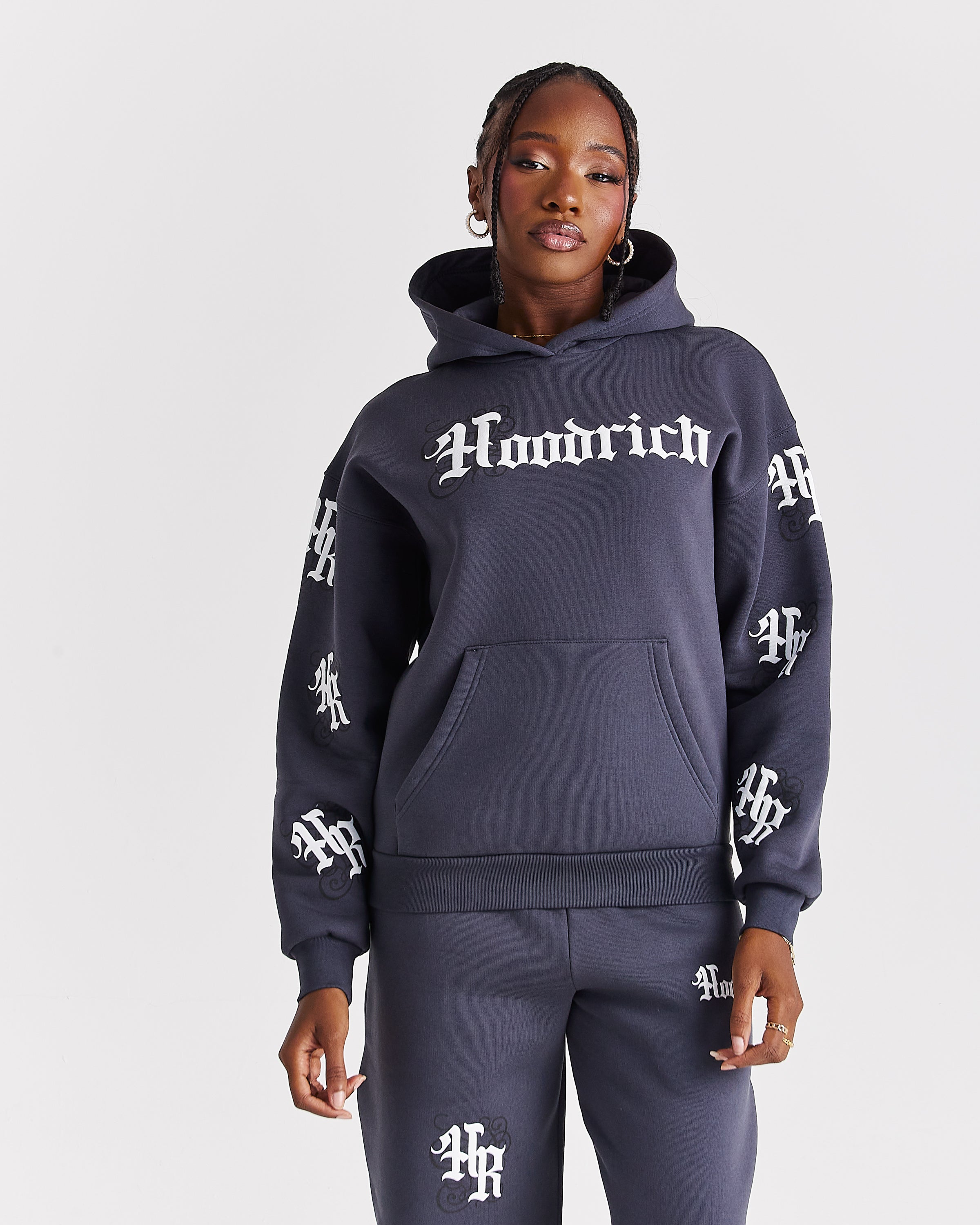 Onyx Oversized Hoodie - Grey/White