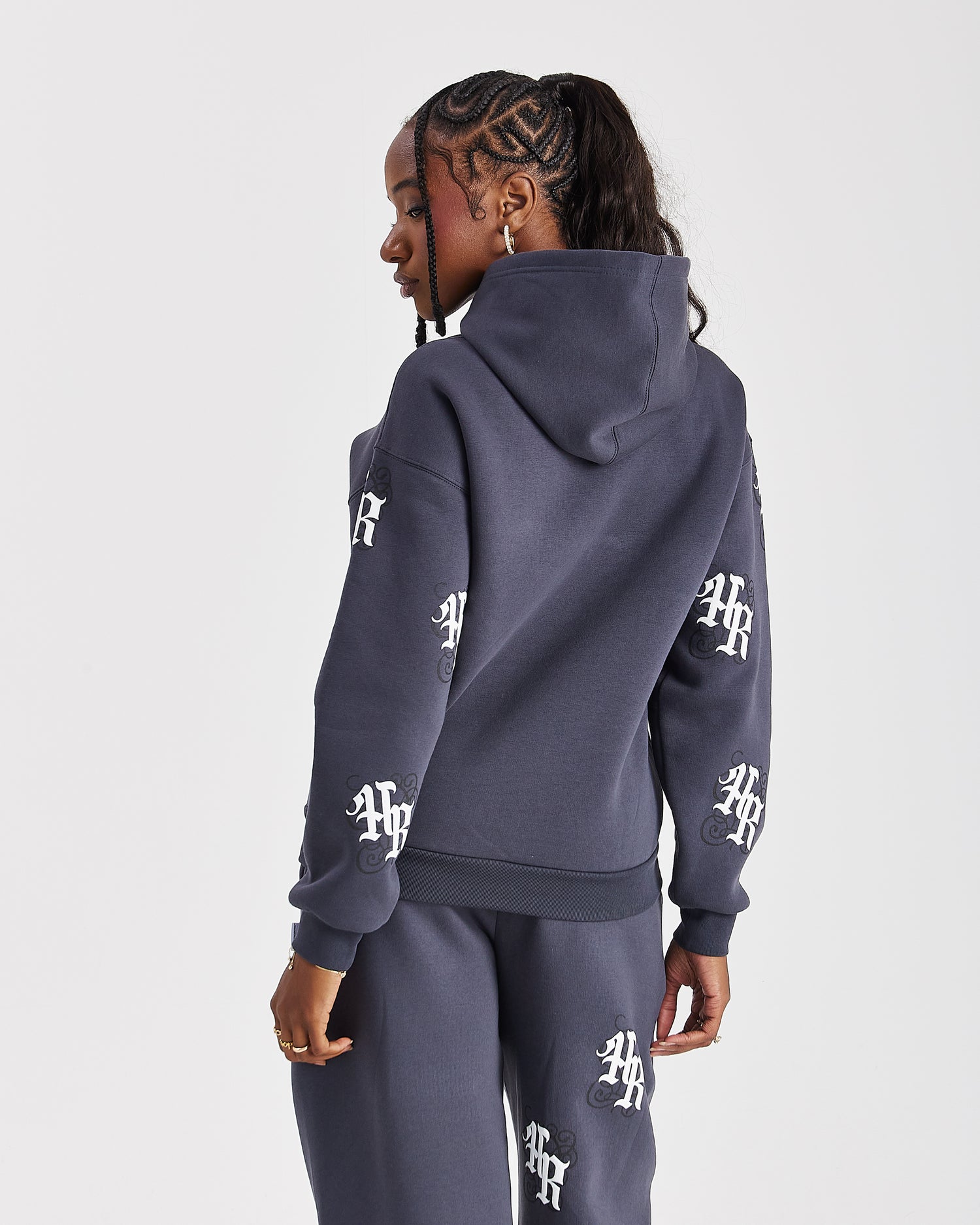 Onyx Oversized Hoodie - Grey/White