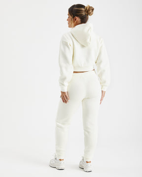 Kraze Cropped Hoodie - Cream