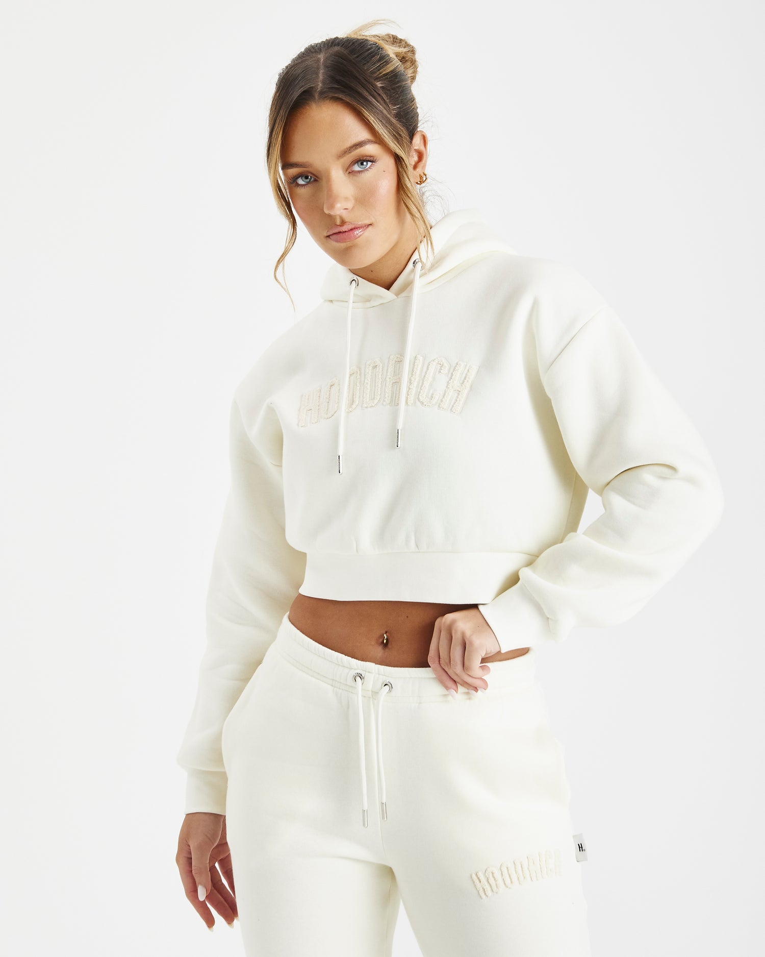 Kraze Cropped Hoodie - Cream