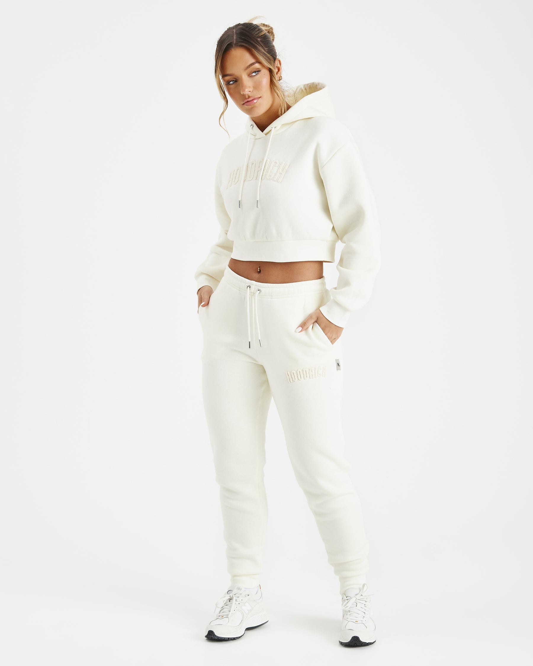 Kraze Cropped Hoodie - Cream