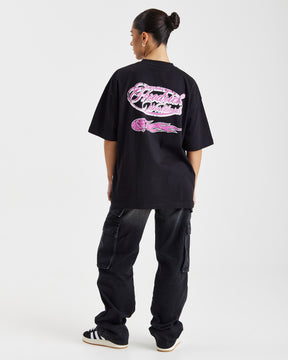 Sketch Money T-Shirt - Black/White/Pink