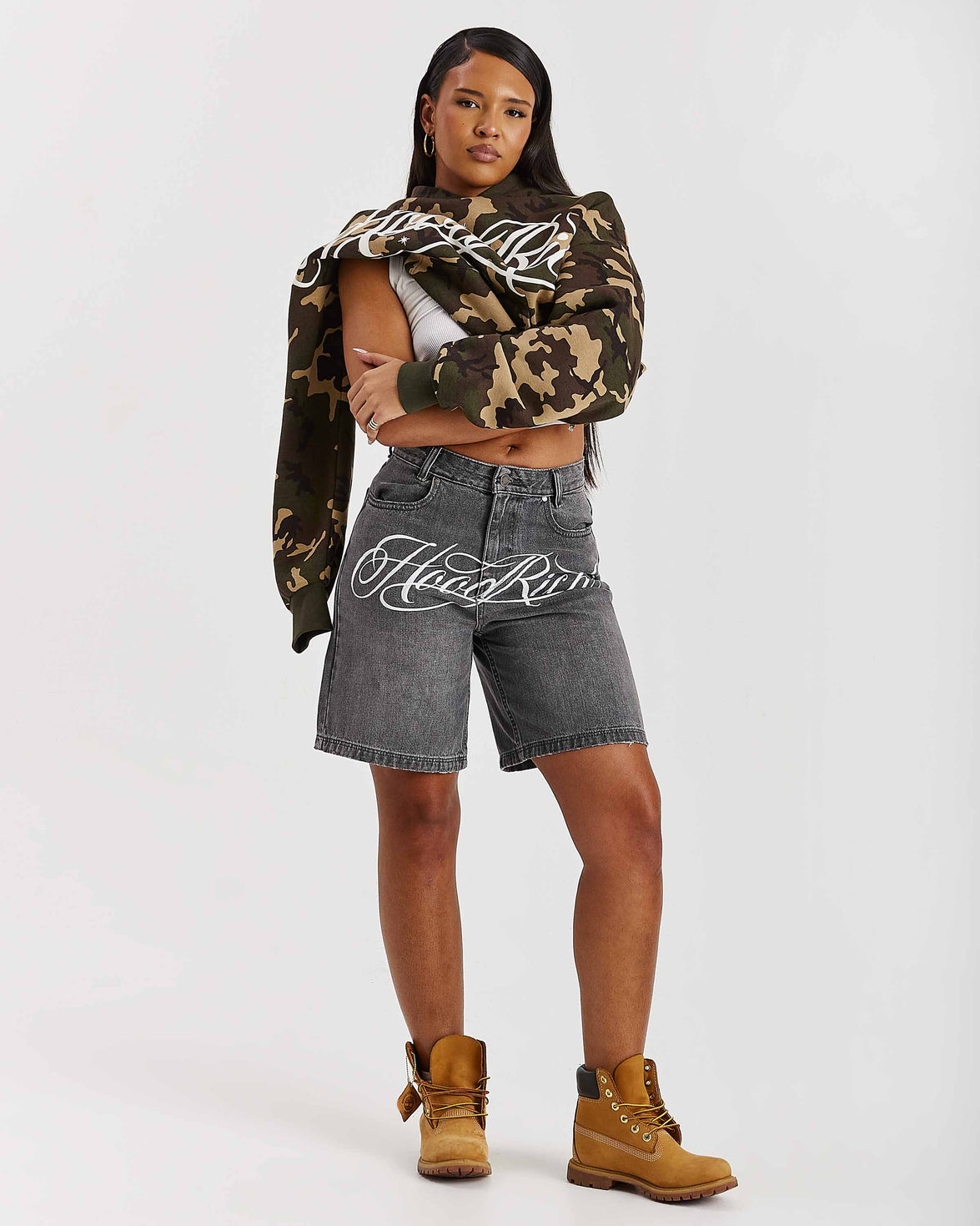 Solace Denim Jort - Washed Grey