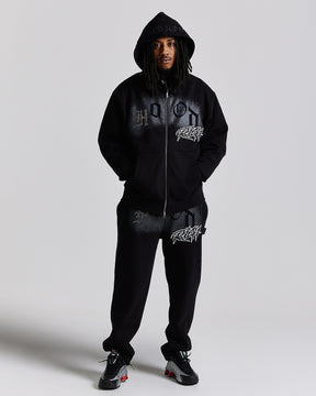 Iron Oversized Open Hem Jogger - Black/Grey/White