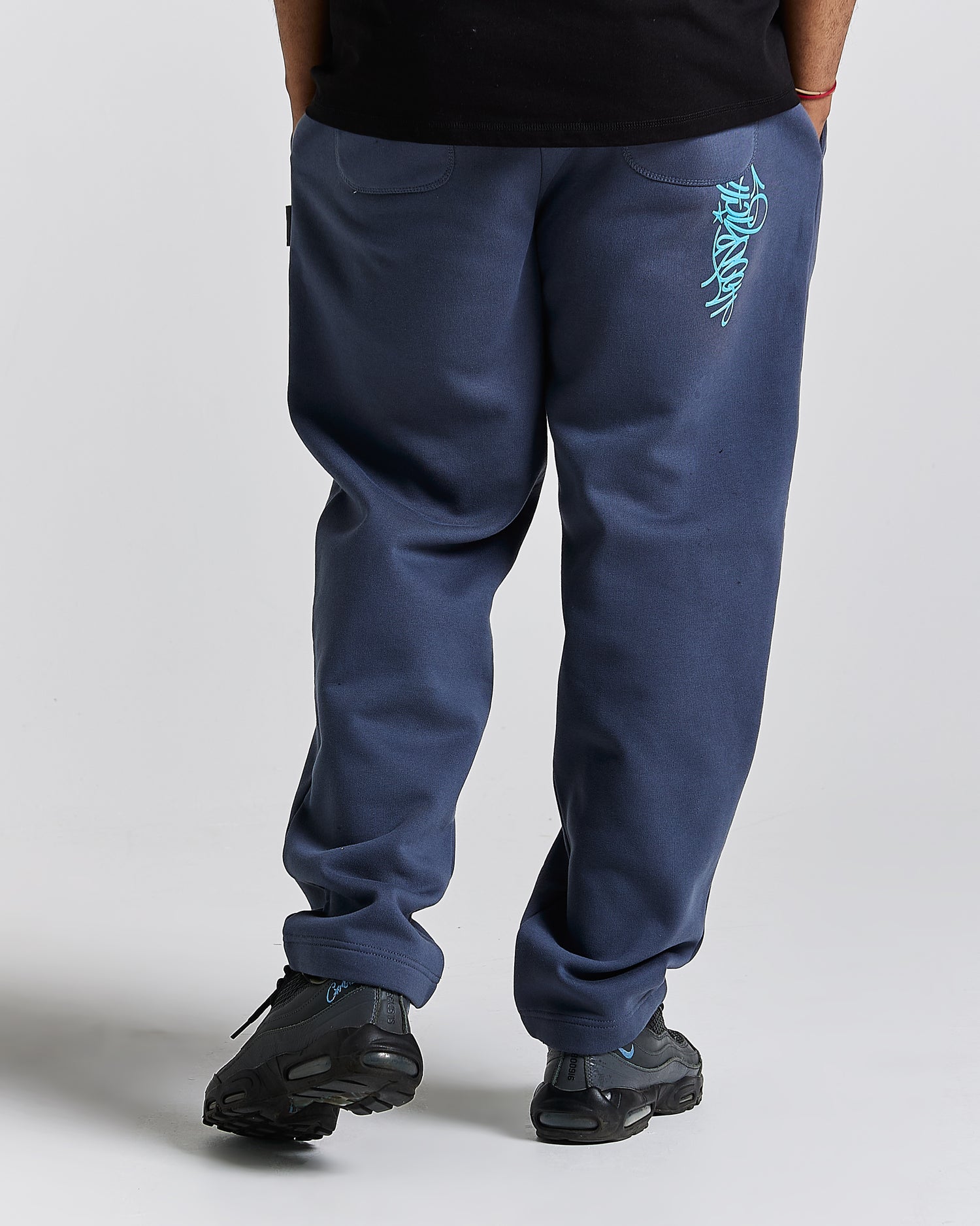 Stamp Tag Oversized Jogger - Blue/White