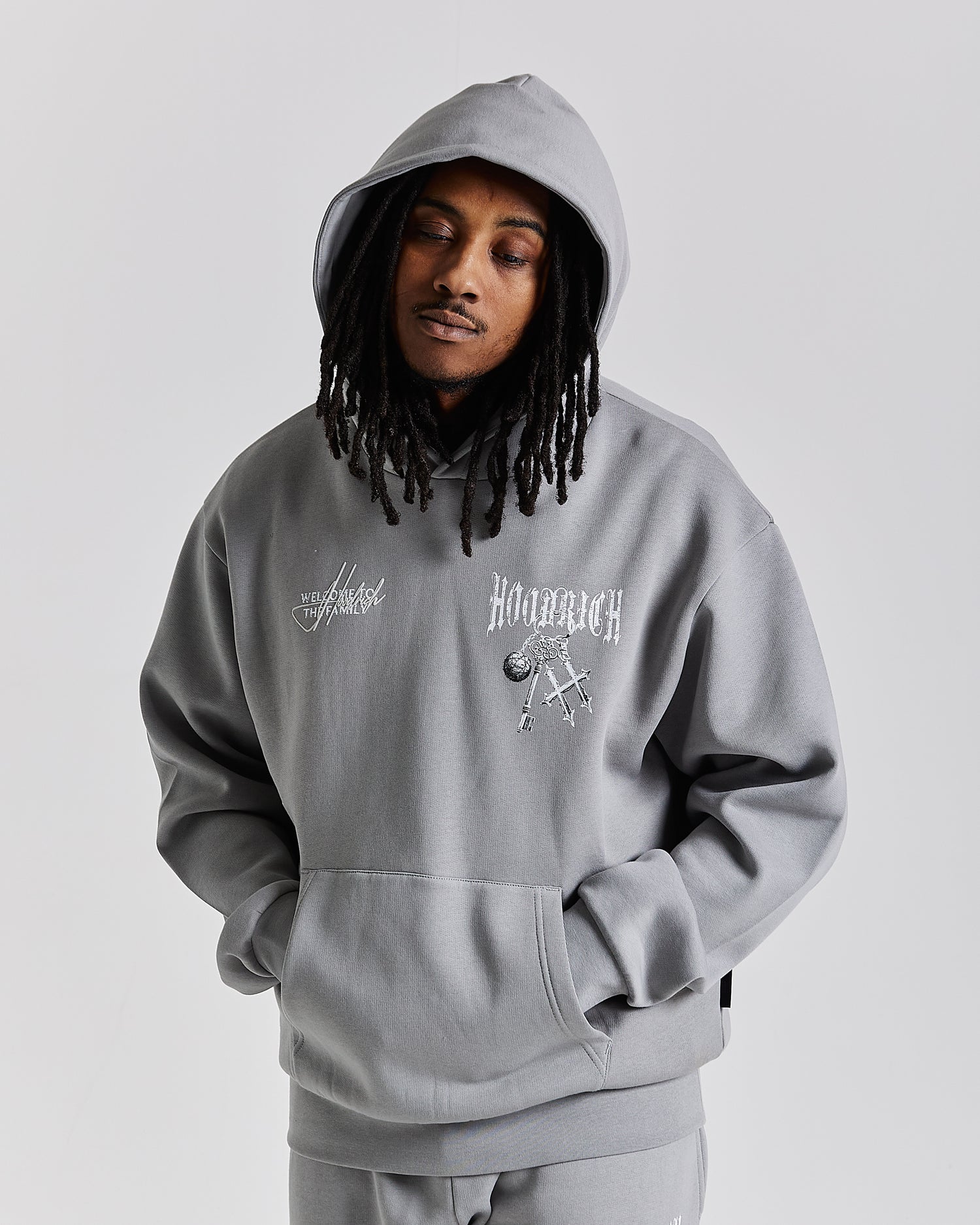 Rite Oversized Hoodie - Grey/White