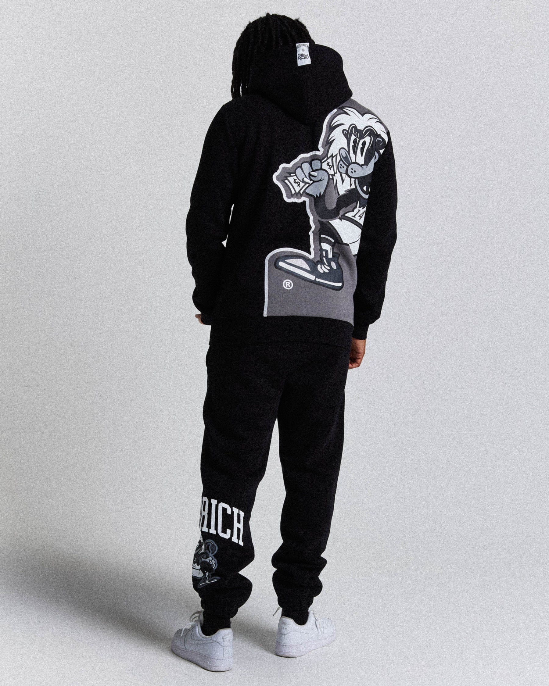 Menace Hoodie - Black/White/Grey