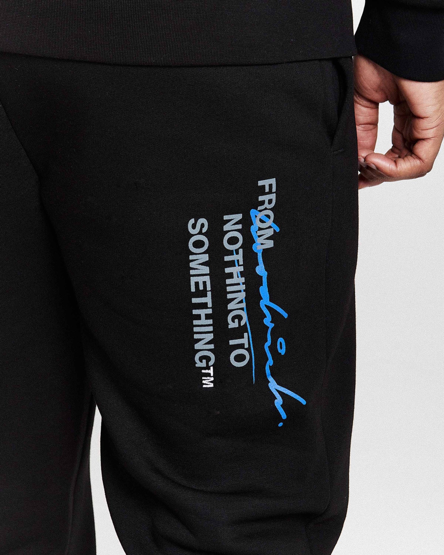 Flames Joggers - Black/White/Blue
