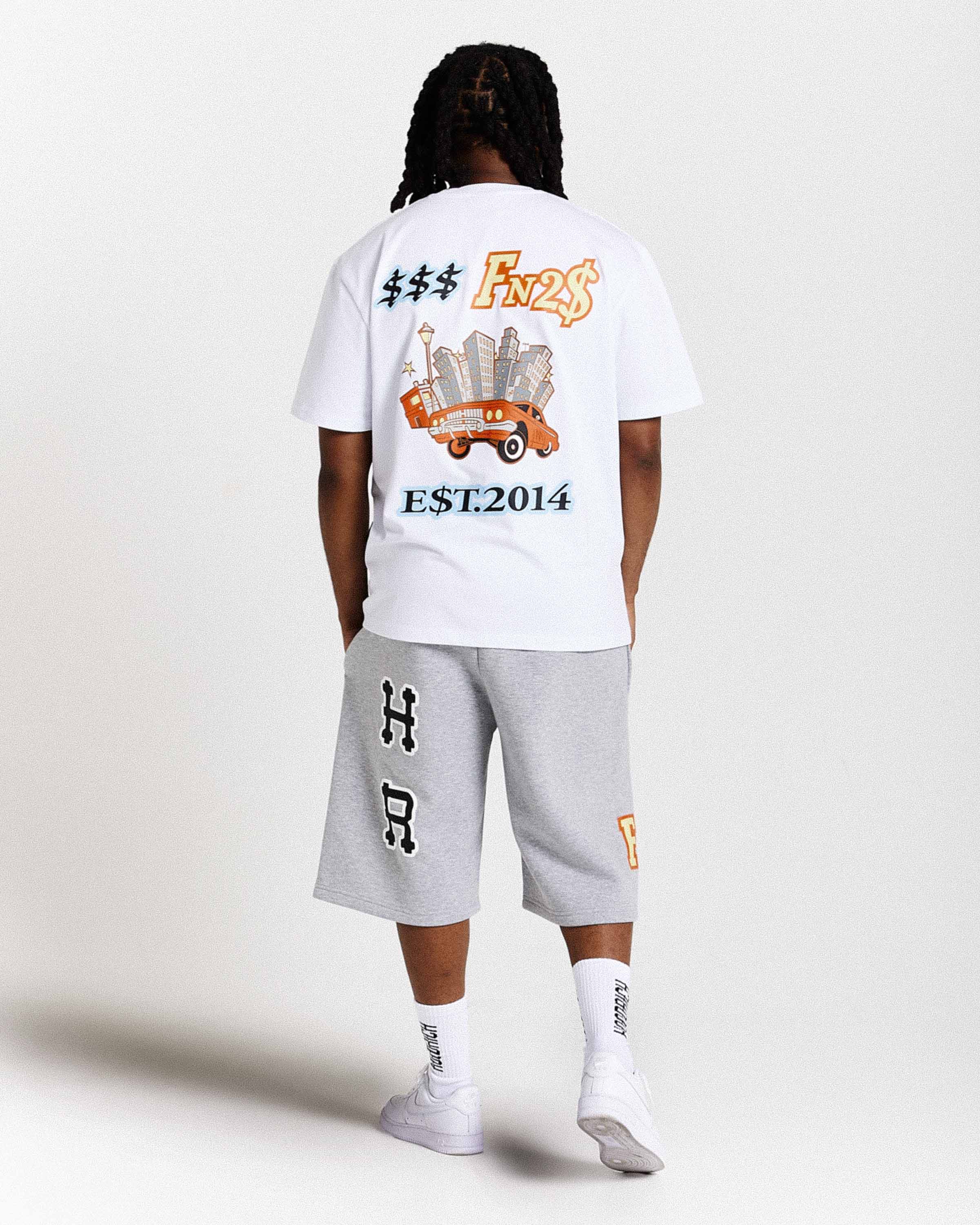 Loony Oversized Shorts - Dark Grey/White