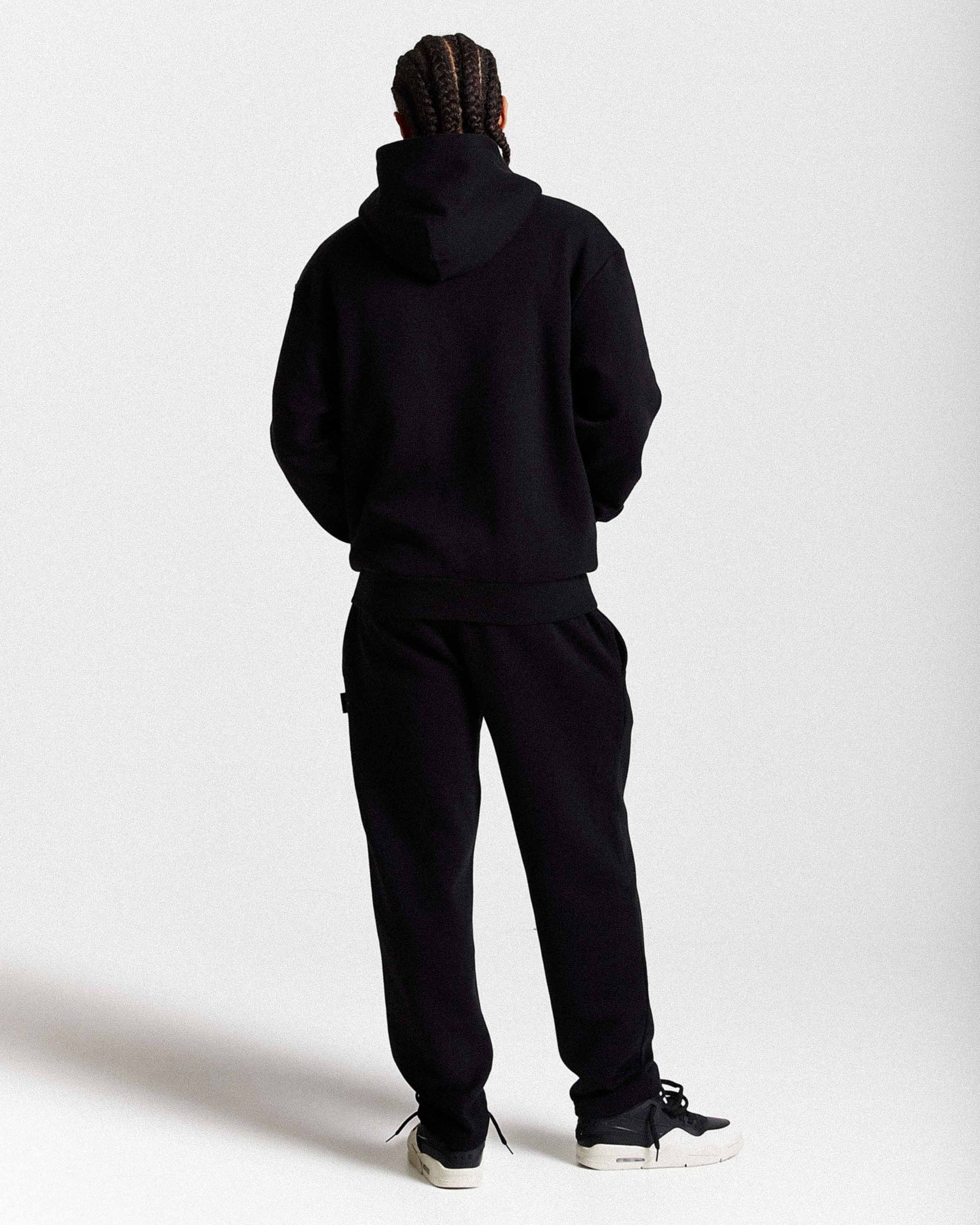 Captain Oversized Wide Leg Joggers - Black/White