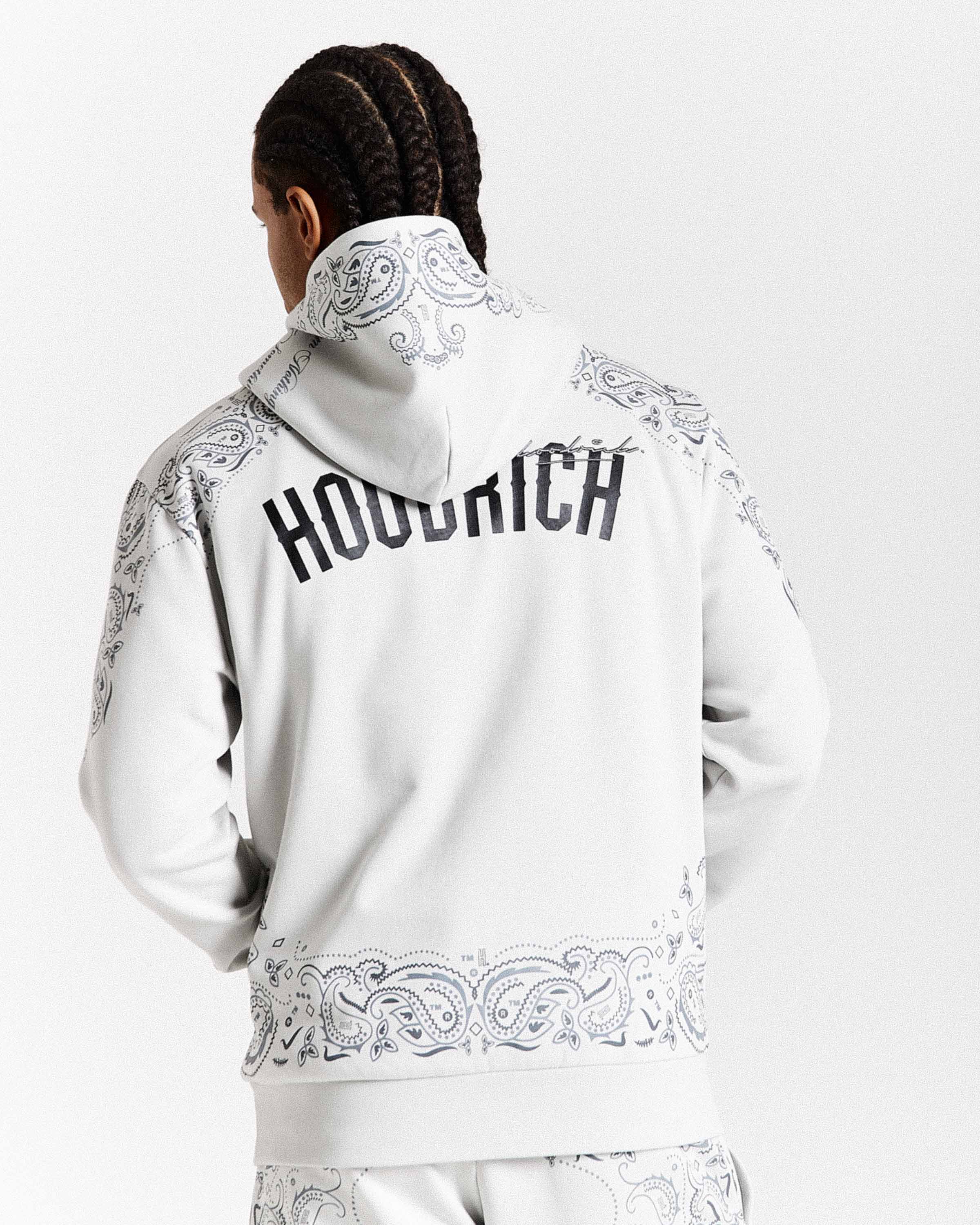 Motif Hoodie - Light Grey/Black