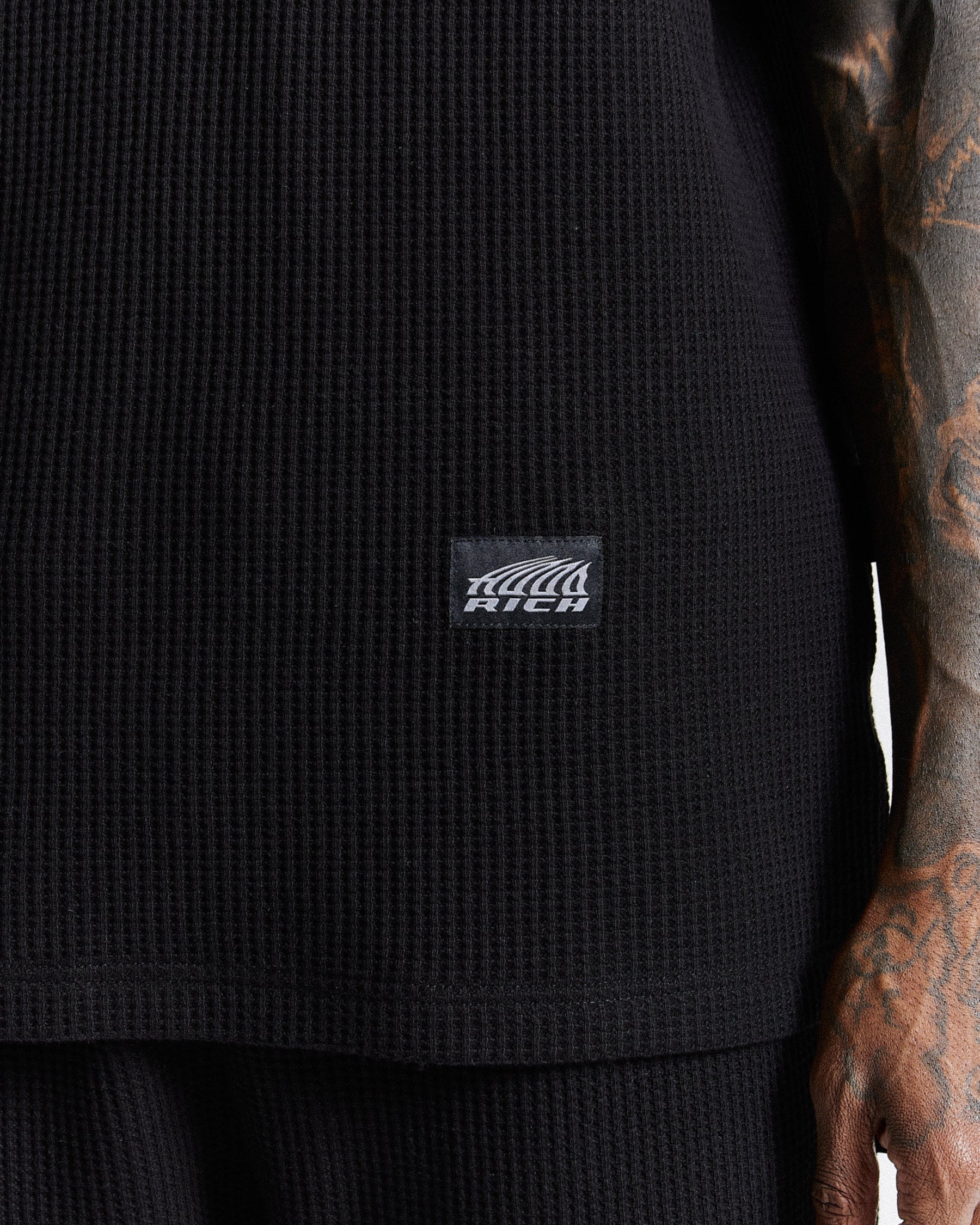 Chroma Waffle Oversized Shorts - Black/White
