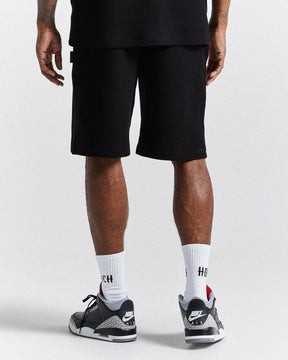 Chroma Waffle Oversized Shorts - Black/White