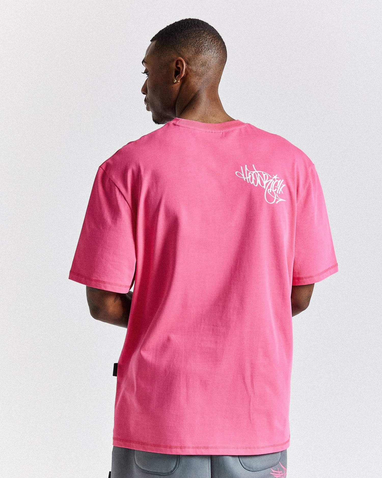 Tag Oversized T-Shirt - Pink/White