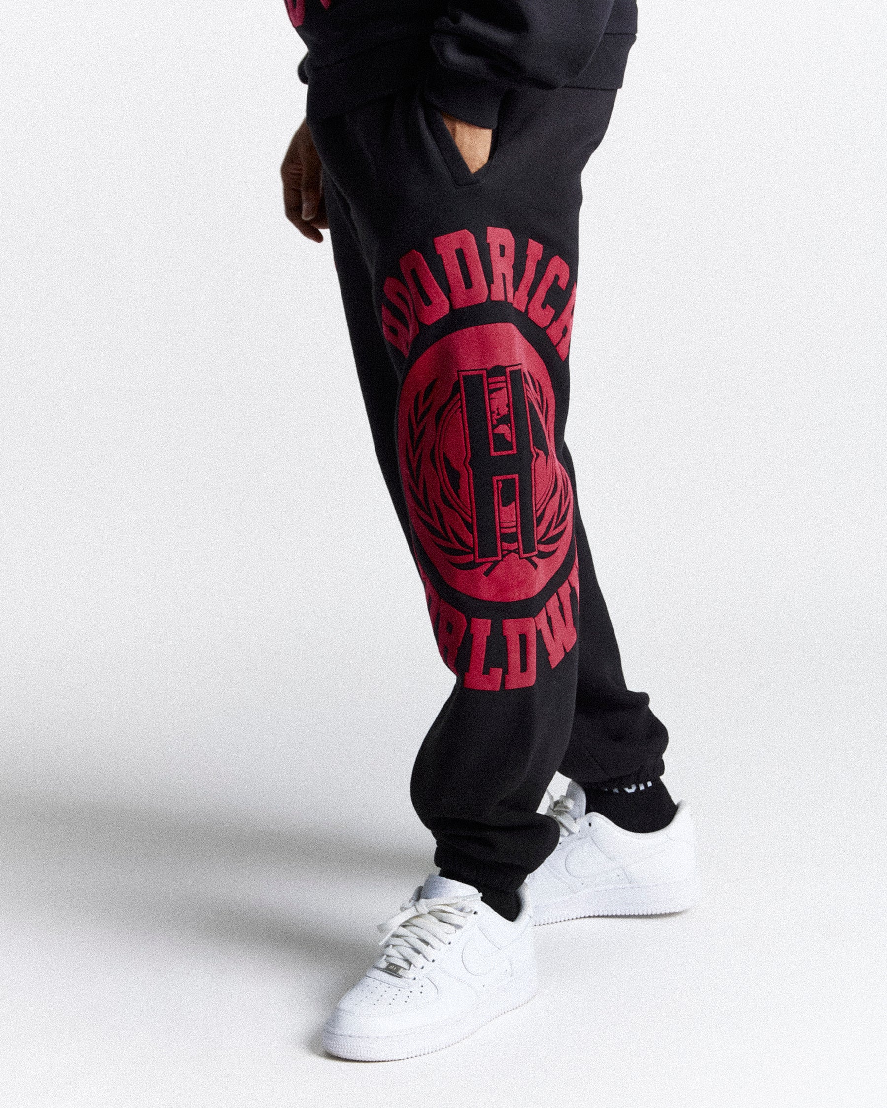 Frat Oversized Jogger - Black/Red