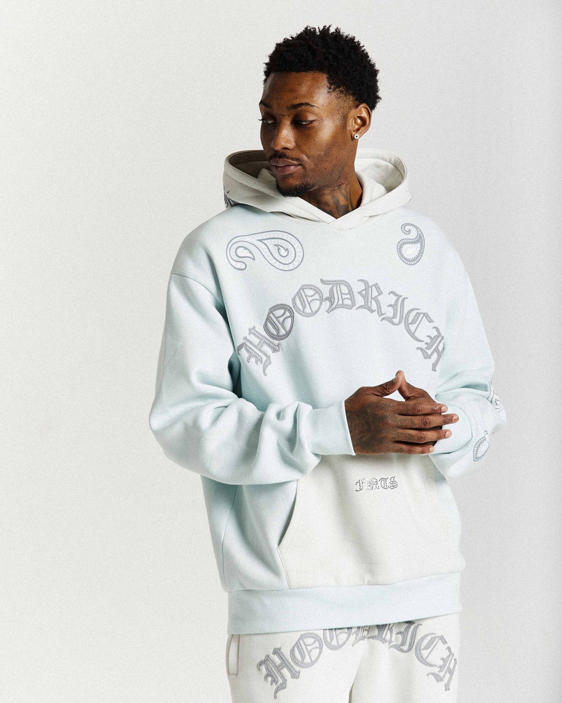 Inkline Oversized Hoodie - Grey/White