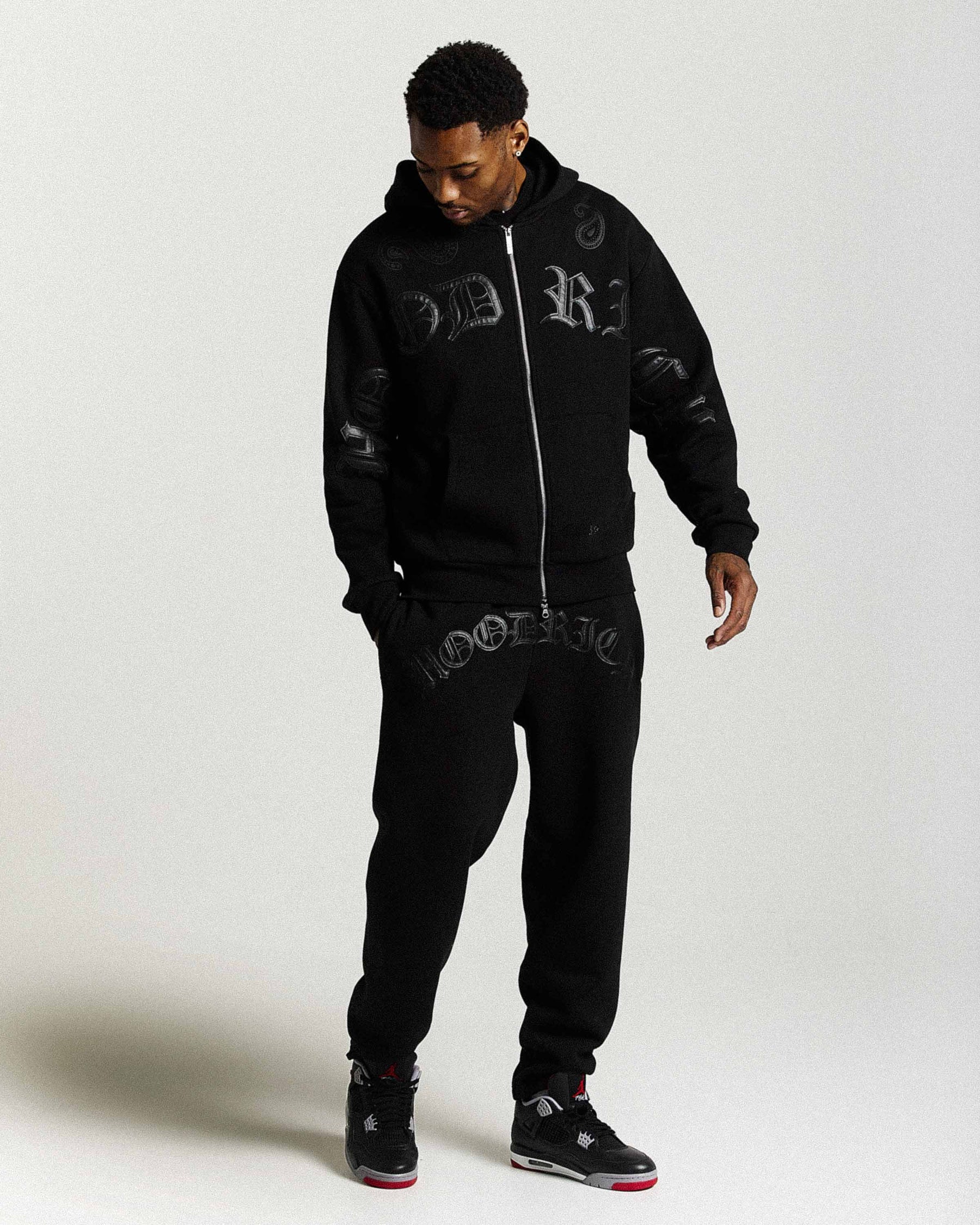 Inkline Oversized Zip Hoodie - Black