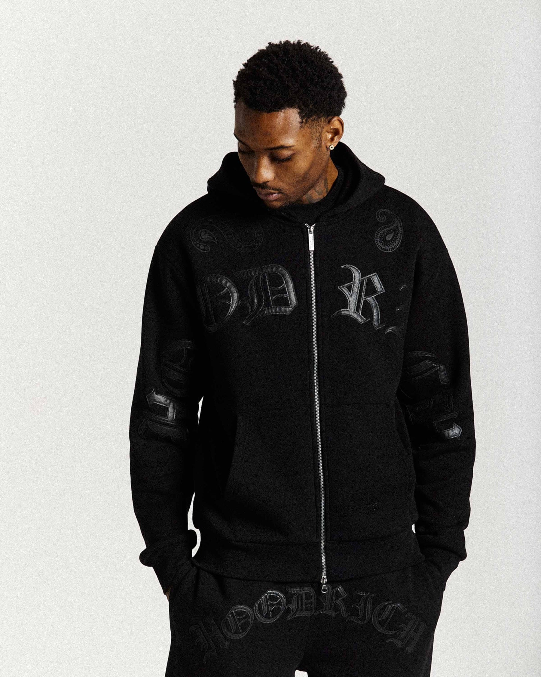 Inkline Oversized Zip Hoodie - Black