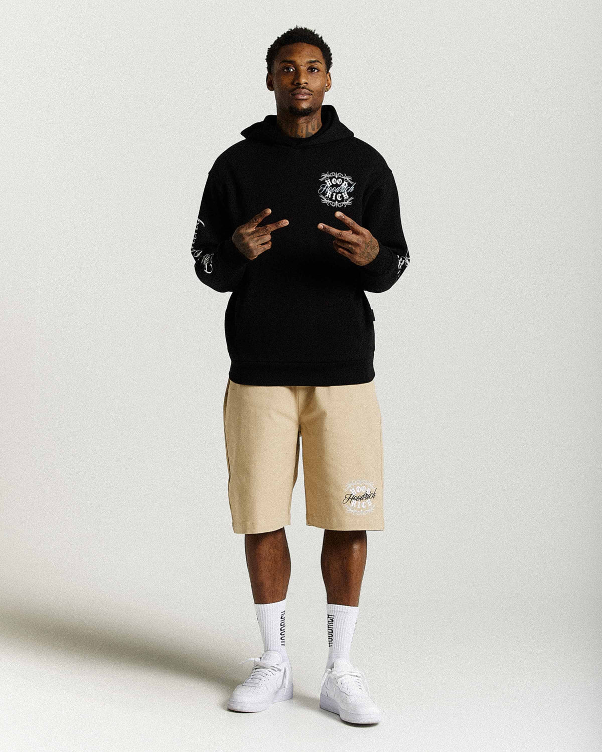 Rito Oversized Hoodie - Black/White/Blue
