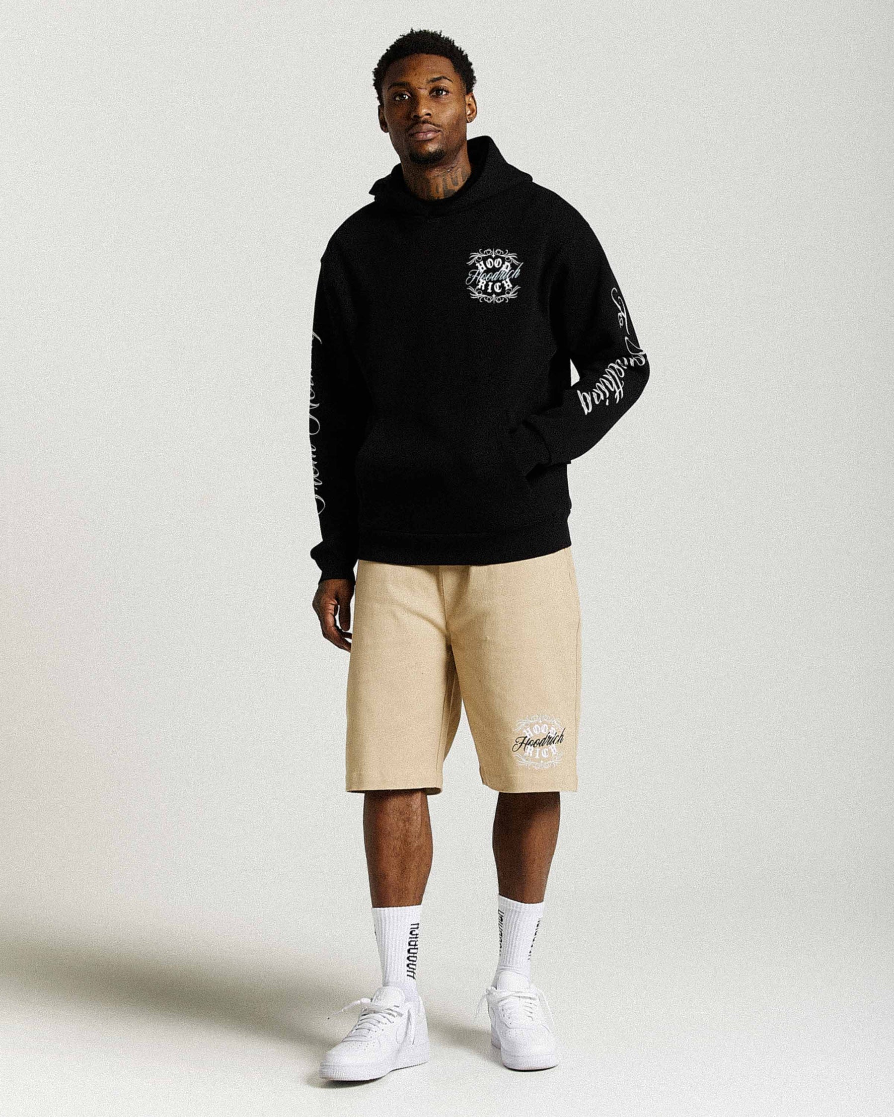 Rito Oversized Hoodie - Black/White/Blue