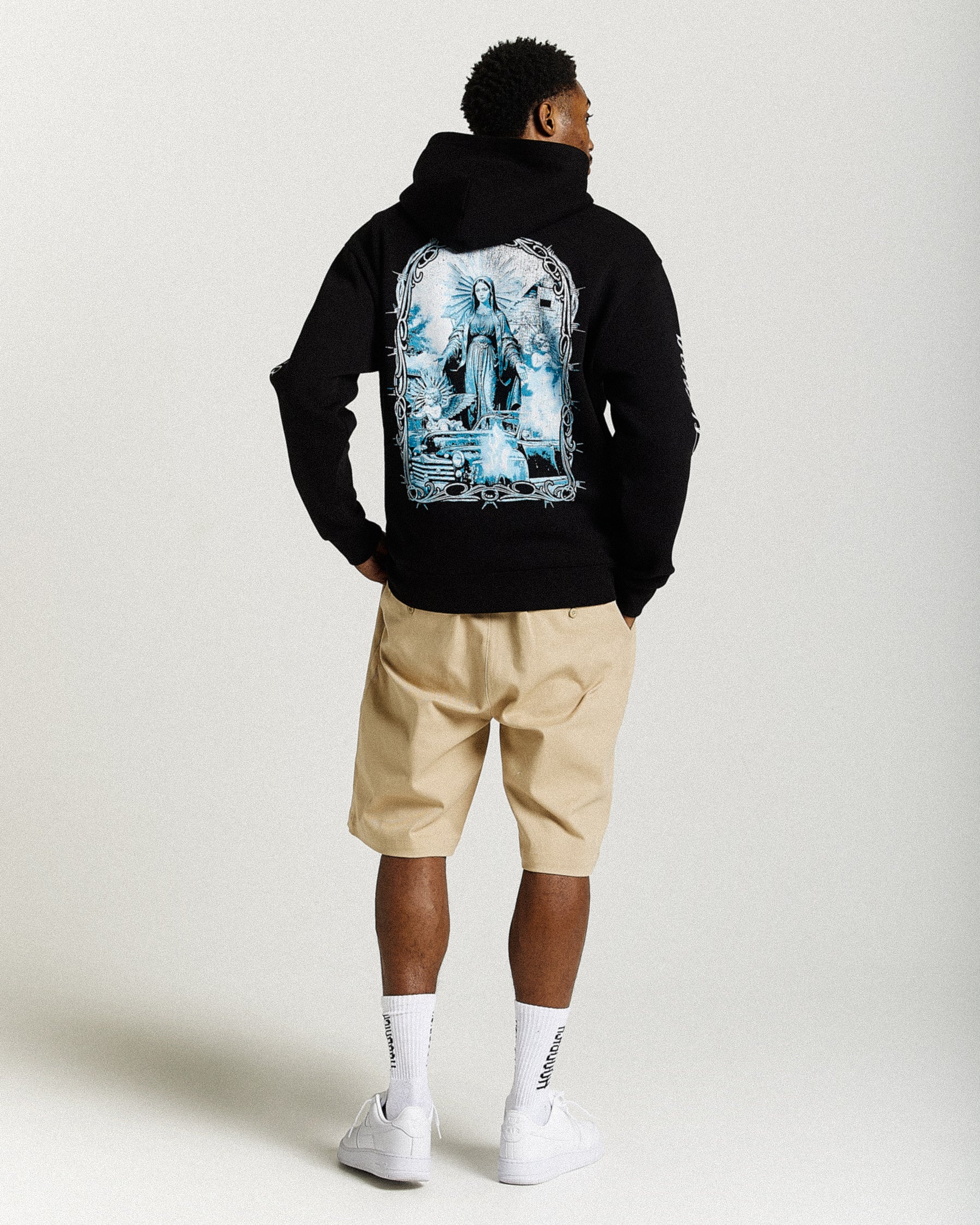 Rito Oversized Hoodie - Black/White/Blue
