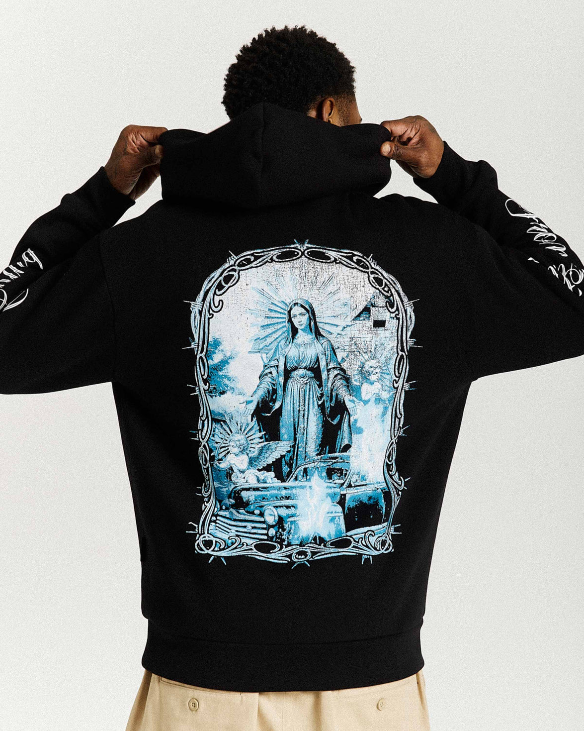 Rito Oversized Hoodie - Black/White/Blue
