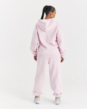 Lustre Oversized Zip Hoodie - Pink/Rhinestone
