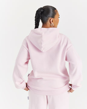 Lustre Oversized Zip Hoodie - Pink/Rhinestone