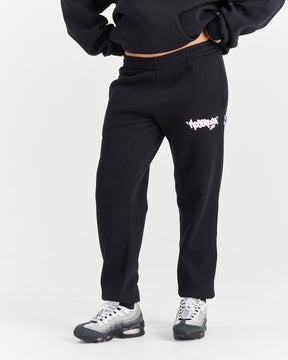 Fray Joggers - Black/Pink