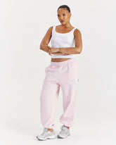 Lustre Oversized Joggers - Pink/Rhinestone