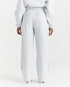Spark Wide Leg Joggers - Off White/Silver