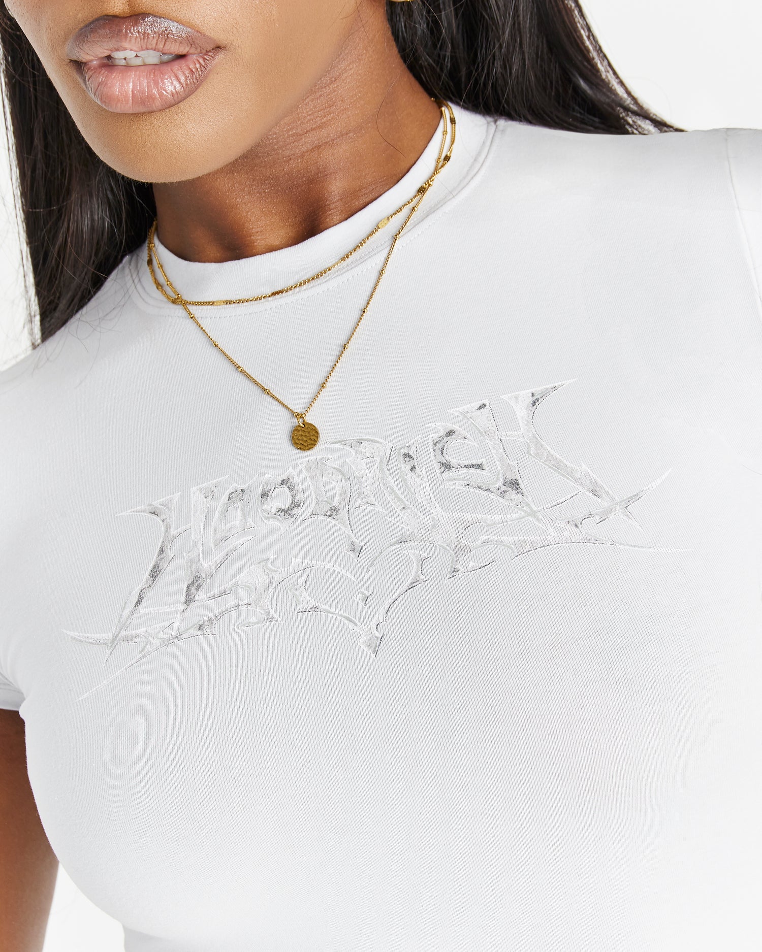 Spark Fitted Tee - Off White/Silver