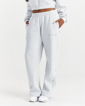 Spark Wide Leg Joggers - Off White/Silver