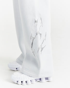 Spark Wide Leg Joggers - Off White/Silver