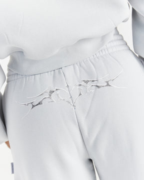 Spark Wide Leg Joggers - Off White/Silver