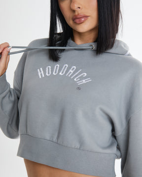 Calor Cropped Hoodie - Grey