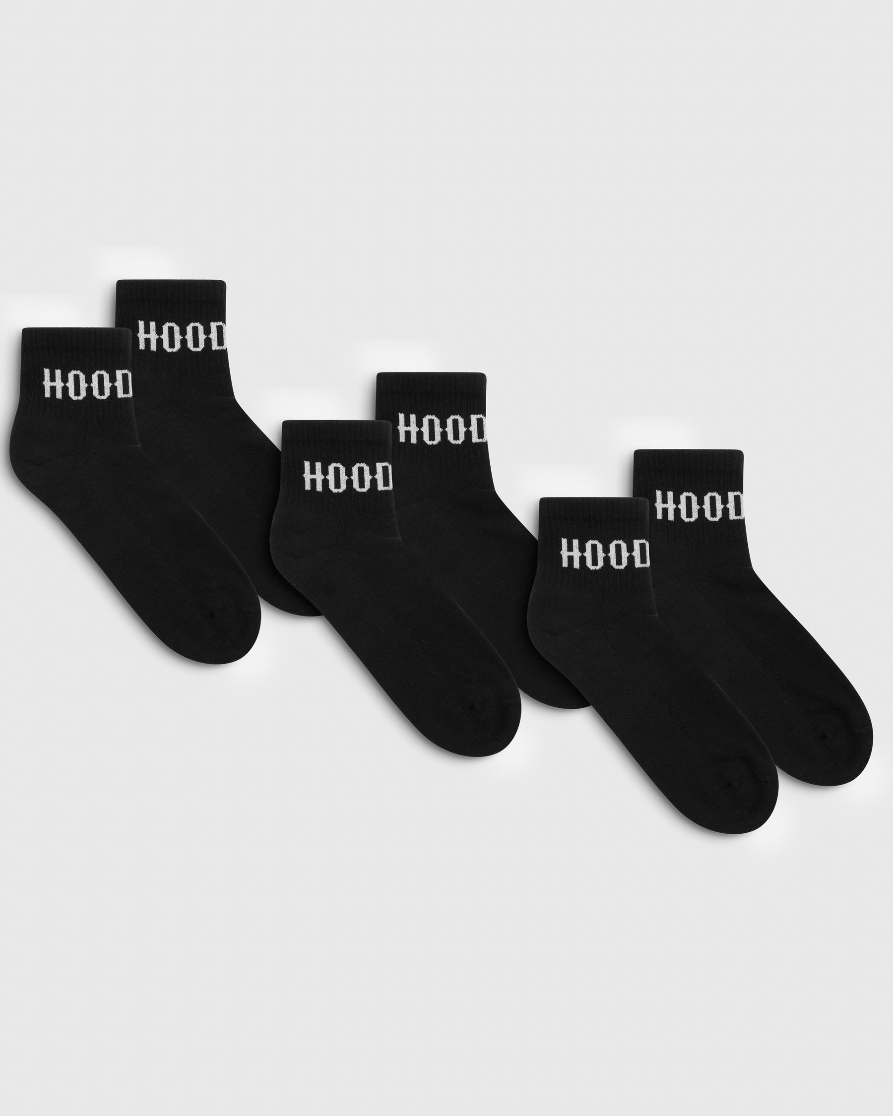 OG Core 3 Pack Quarter Socks - Black/White